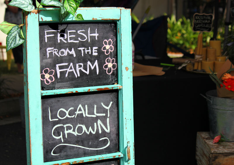buy local fresh produce from the farm sign
