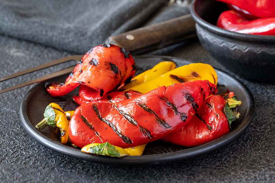Grilled Peppers and Herb Salad