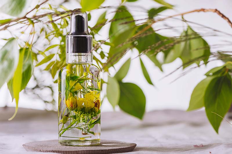 fresh herb infused body oil