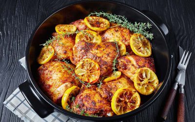 Baked Lemon and Thyme Chicken Thighs