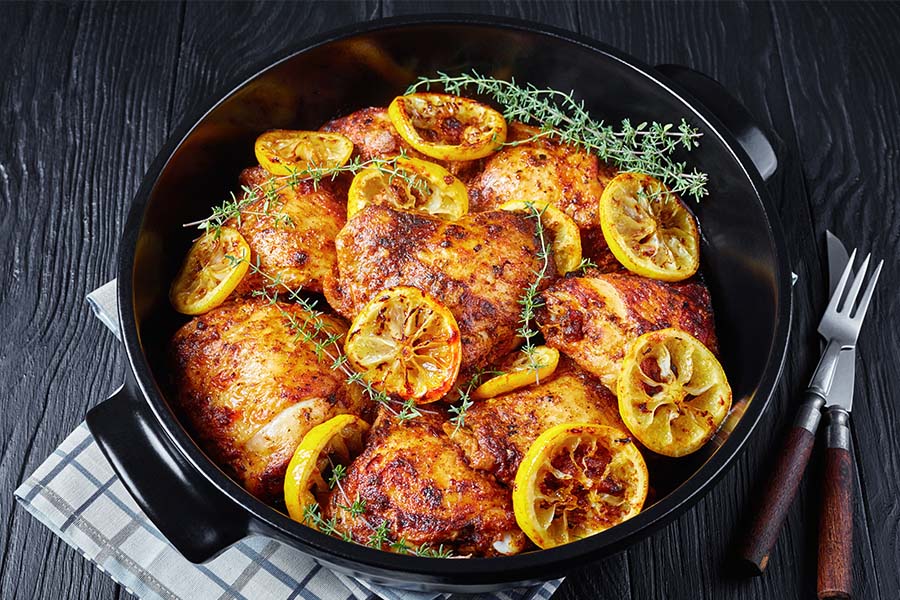 Baked Lemon and Thyme Chicken Thighs