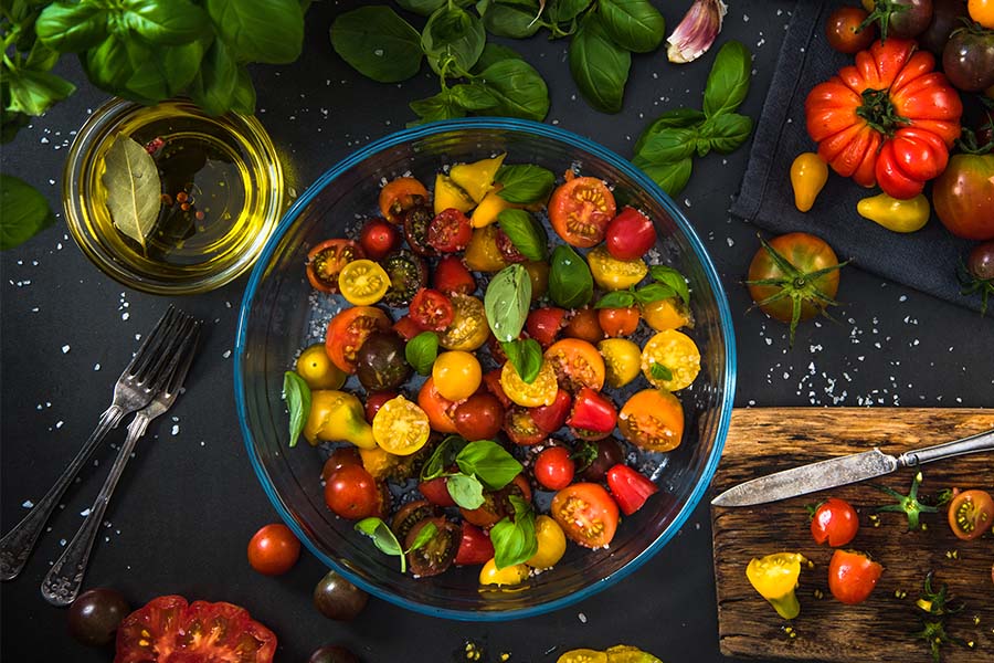 Cherry Tomato and Basil Salad